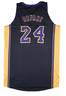 2013-14 Kobe Bryant Game Used Los Angeles Lakers Black Alternate Jersey 